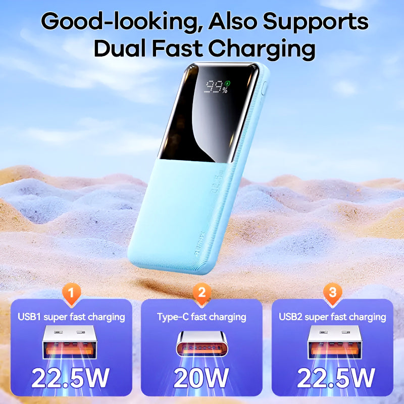 RPP-623 Remax 20000mAh, Multi-Device Compatibility Powerbank (LED, PD20W+QC22.5W Fast Charging)