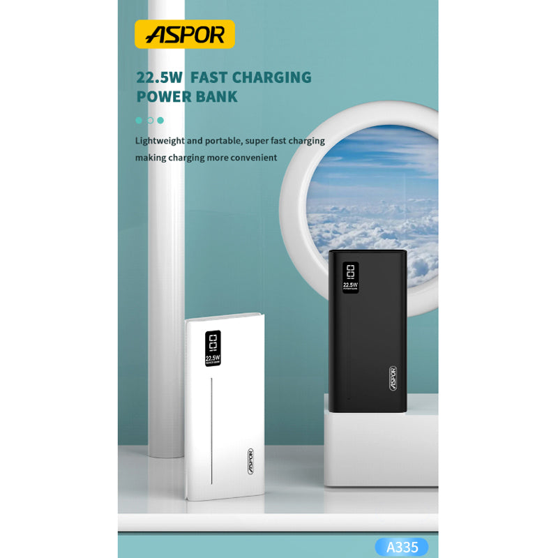 ASPOR A335 10000mAh, Super-Fast Charging Power Bank (PD 22.5W)