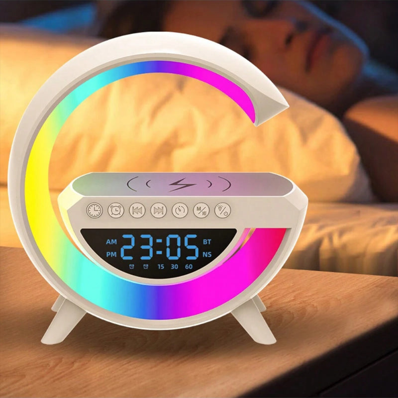 BT-3401 Wireless Phone Charger Bluetooth Speaker (LED, RGB, Alarm, FM)