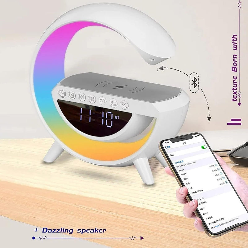 BT-3401 Wireless Phone Charger Bluetooth Speaker (LED, RGB, Alarm, FM)