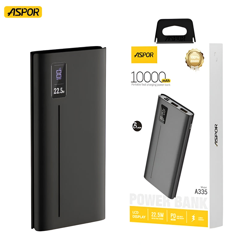 ASPOR A335 10000mAh, Super-Fast Charging Power Bank (PD 22.5W)