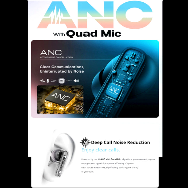 Audionic Trance Airbud 810 (Touch Display, ANC, ENC & 20H Playtime)