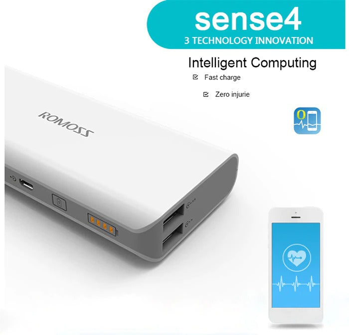 ROMOSS Sense 4 10400mAh, External Battery Pack Power Bank
