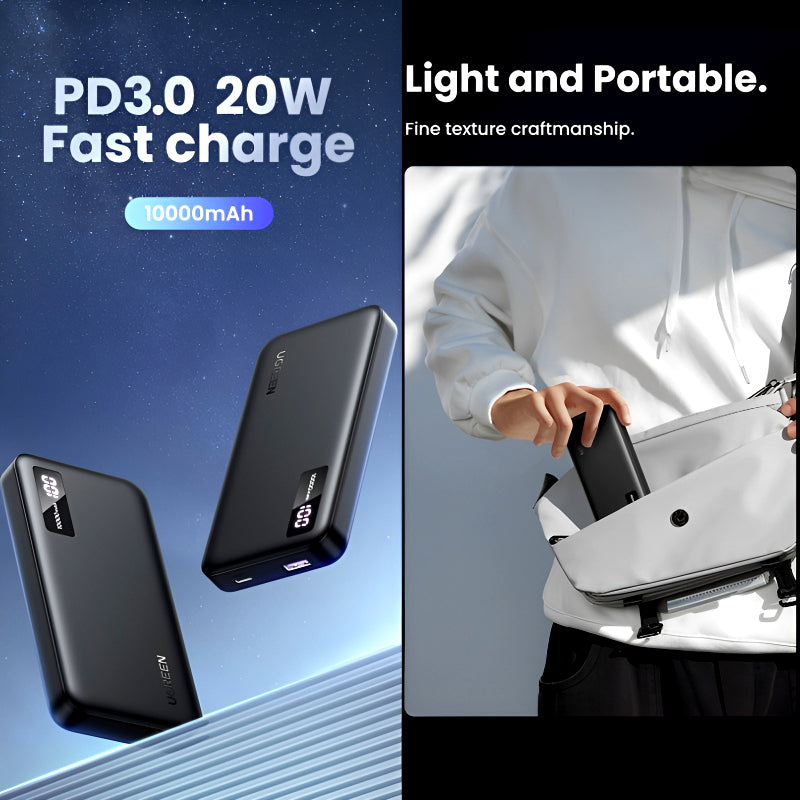 UGREEN PB311 10000mAh, Two-Way Fast Charging, Portable Power Bank (PD 20W)