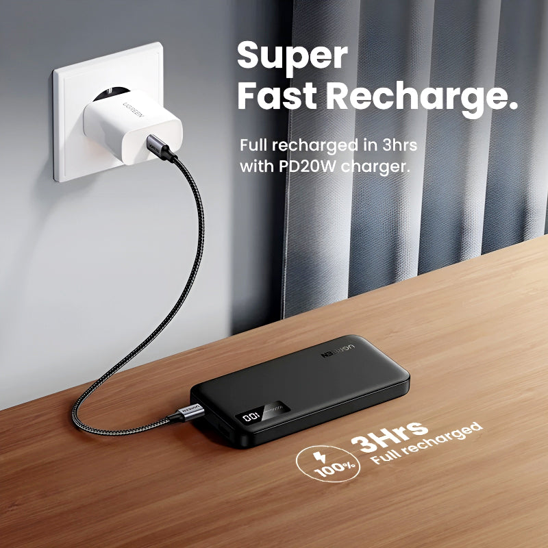 UGREEN PB311 10000mAh, Two-Way Fast Charging, Portable Power Bank (PD 20W)