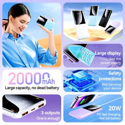 RPP-623 Remax 20000mAh, Multi-Device Compatibility Powerbank (LED, PD20W+QC22.5W Fast Charging)