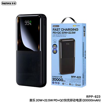 RPP-623 Remax 20000mAh, Multi-Device Compatibility Powerbank (LED, PD20W+QC22.5W Fast Charging)