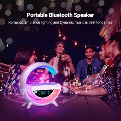 BT-3401 Wireless Phone Charger Bluetooth Speaker (LED, RGB, Alarm, FM)
