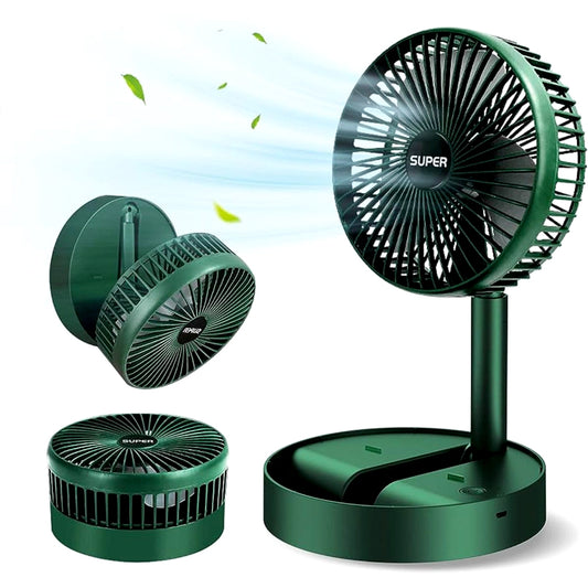 Mini Foldable USB Rechargeable Fan (3-Speed Modes, 180° Adjustable and Ultra-Quiet)