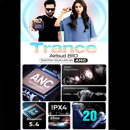 Audionic Trance Airbud 810 (Touch Display, ANC, ENC & 20H Playtime)