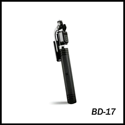 BD-17 Wireless Selfie Stick & Tripod Stand (1.7M, Bluetooth connectivity, foldable)