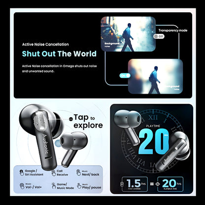 Audionic Trance Airbud 810 (Touch Display, ANC, ENC & 20H Playtime)